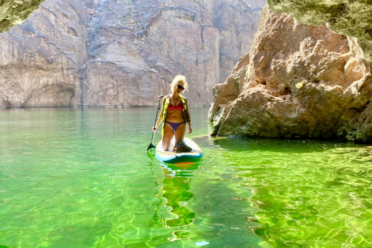 emerald cave paddle board tour guided by las vegas paddleboard