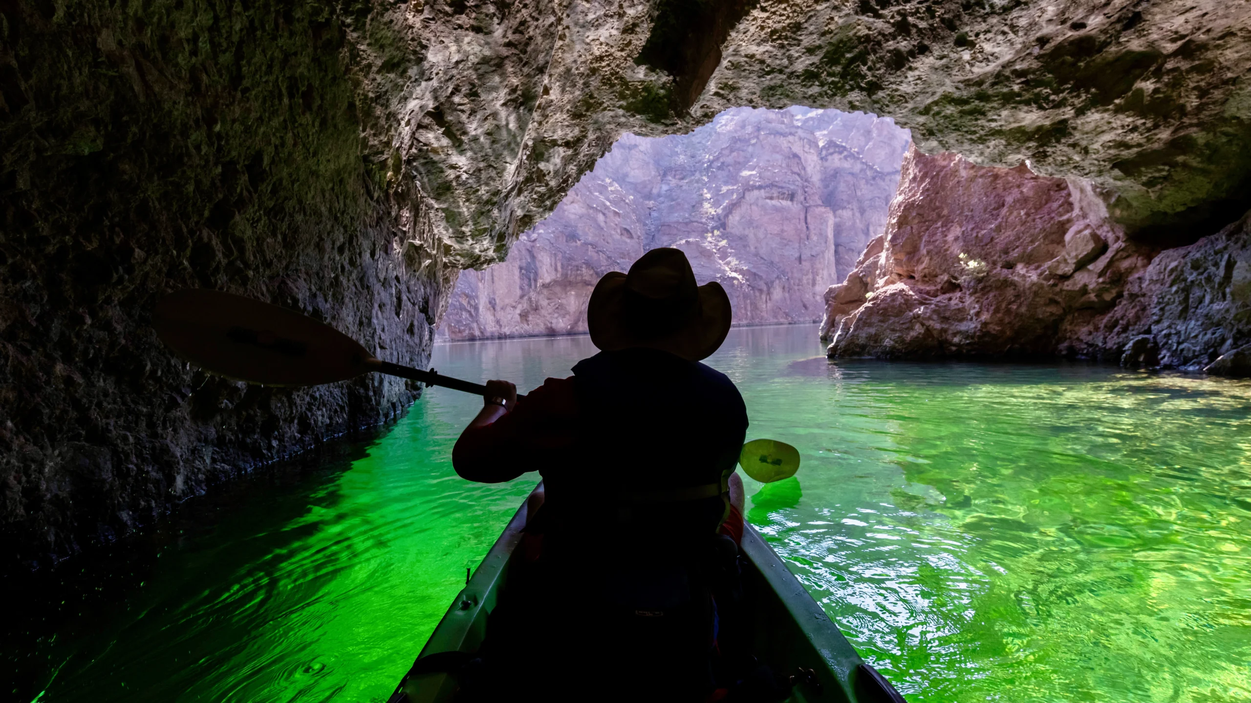 rent a kayak at willow beach and paddle to emerald cave