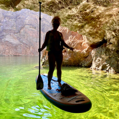 rent a paddle board at willow beach, az and explore emerald cave near las vegas